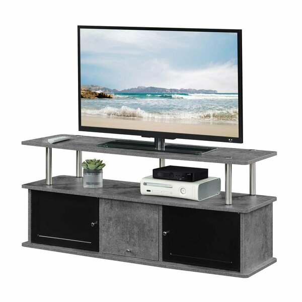 Convenience Concepts Designs2Go TV Stand with 3 Storage Cabinets & Shelf Cement 151202CM
